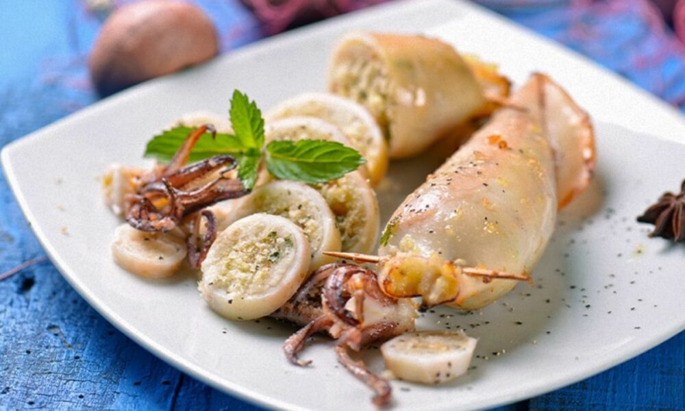 Authentic Italian stuffed calamari recipe, traditional Mediterranean seafood dish by Chef Carlotta in Florence