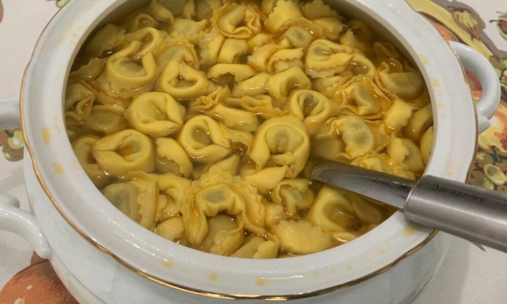 Authentic Italian tortellini in brodo recipe, handmade pasta inspired by the Navel of Venus by Chef Carlotta in Florence