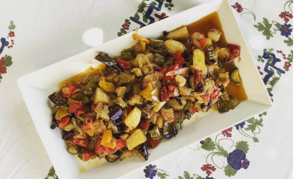 Authentic Apulian caponata recipe, Italian summer vegetable stew with eggplant, zucchini and bell peppers by Chef Carlotta"